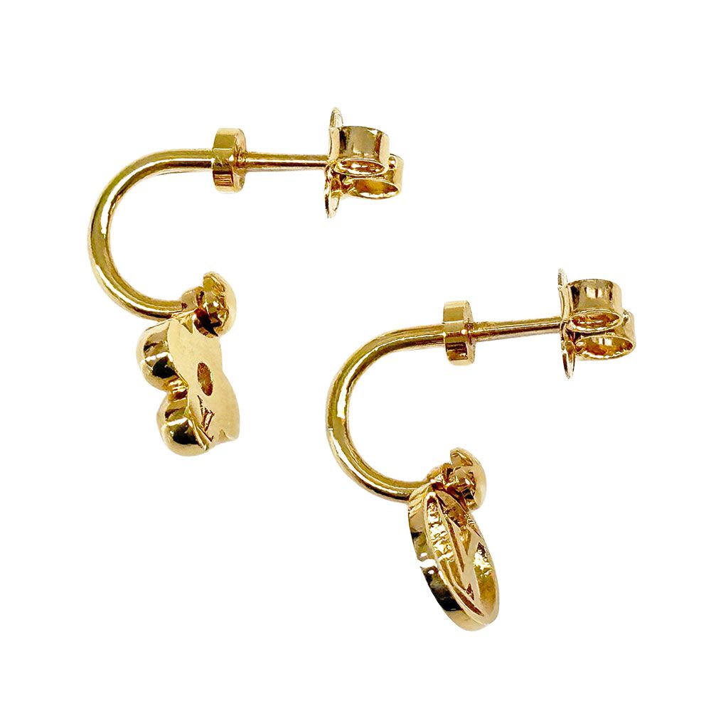 Louis Vuitton Earrings Blooming Gold Logo Feminine — view 2