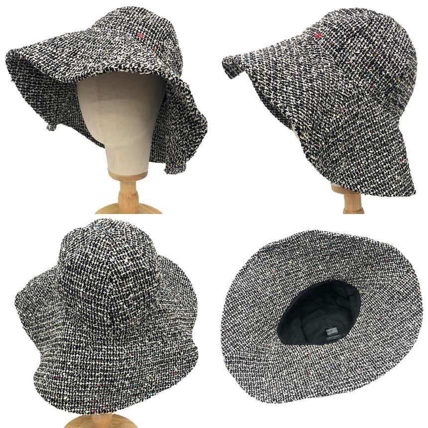 Chanel Tweed Hat Black M Cotton — view 2