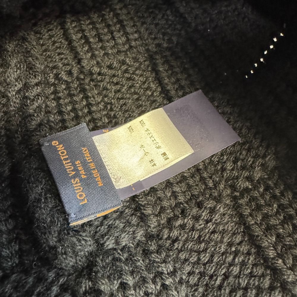 Louis Vuitton Knit Hat Beanie Damier Heritage Snug Pattern Wool Hats Black — view 6