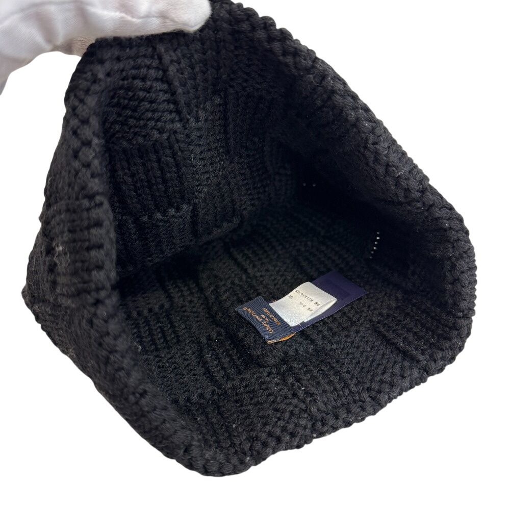 Louis Vuitton Knit Hat Beanie Damier Heritage Snug Pattern Wool Hats Black — view 7