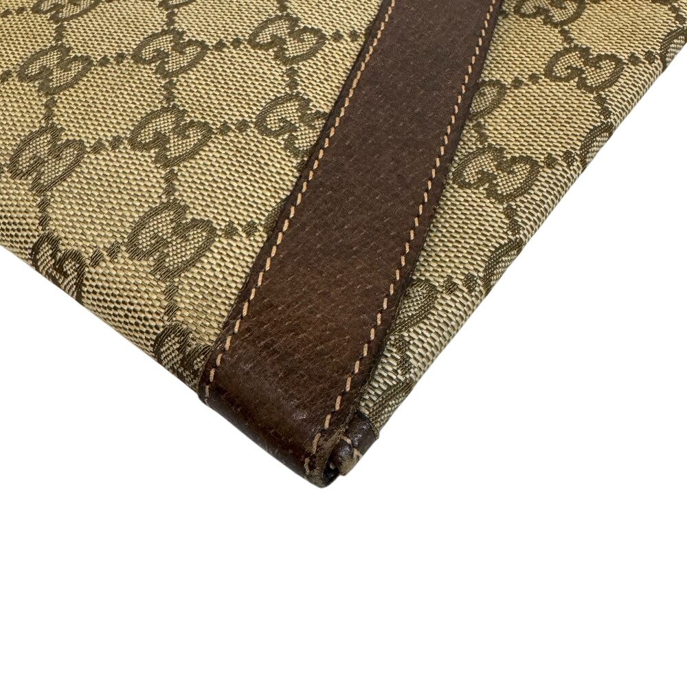 Gucci Vintage Letter Pouch Second GG Pattern Canvas Clutch Beige — view 4