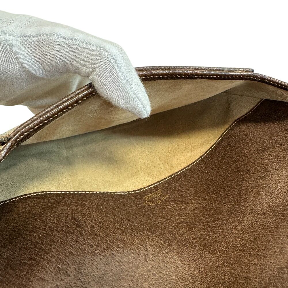 Gucci Vintage Letter Pouch Second GG Pattern Canvas Clutch Beige — view 7