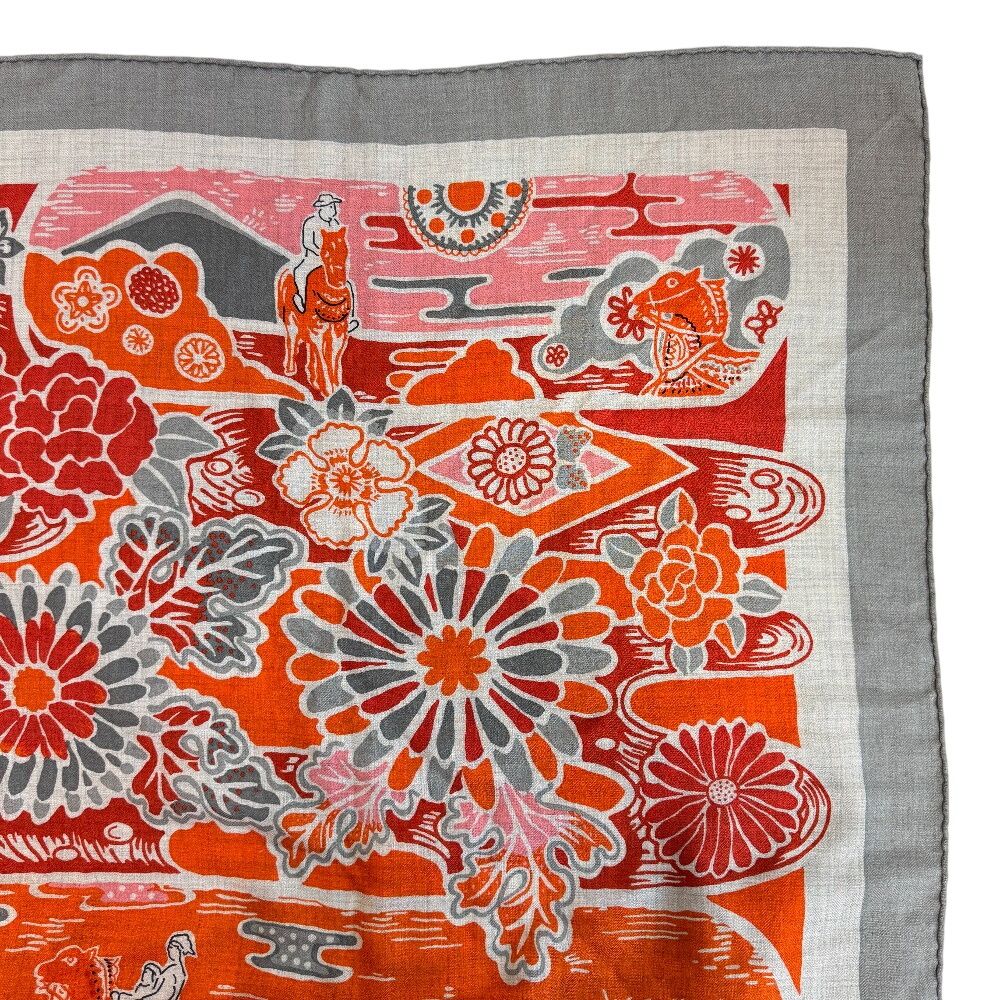 Hermes Shawl Scarf Carre Geant 140 Bingata Cashmere Orange — view 2