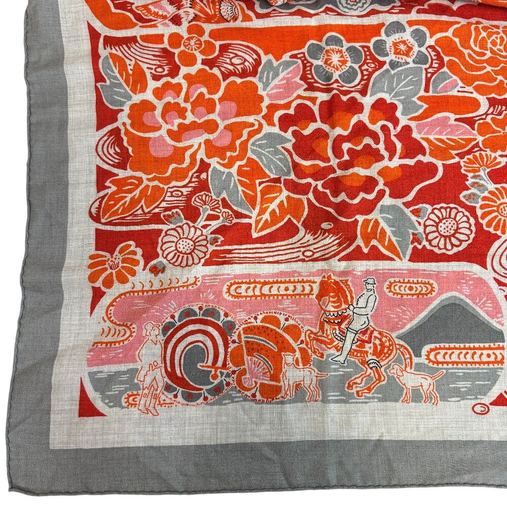 Hermes Shawl Scarf Carre Geant 140 Bingata Cashmere Orange — view 5