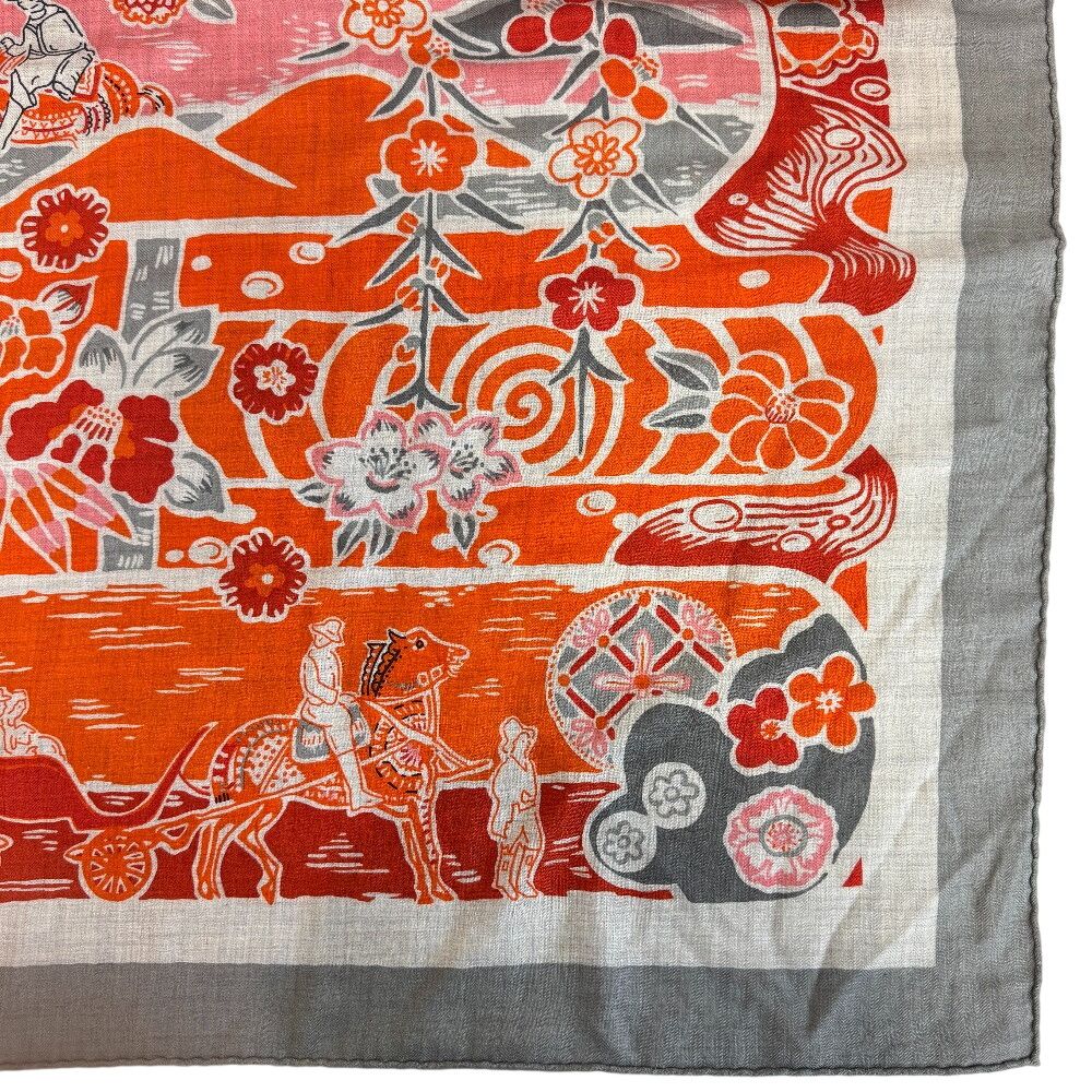 Hermes Shawl Scarf Carre Geant 140 Bingata Cashmere Orange — view 4