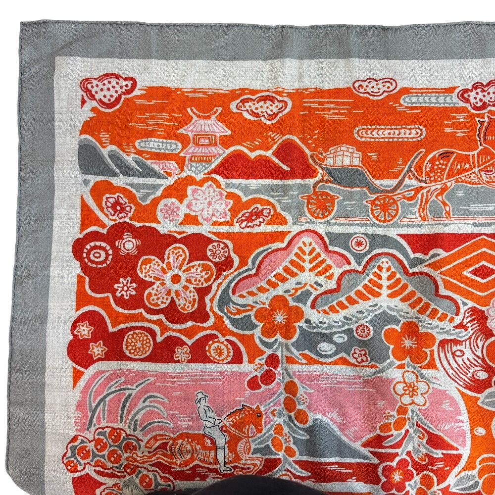 Hermes Shawl Scarf Carre Geant 140 Bingata Cashmere Orange — view 3