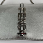 Fendi Shoulder Bag Leather Silver — view 6
