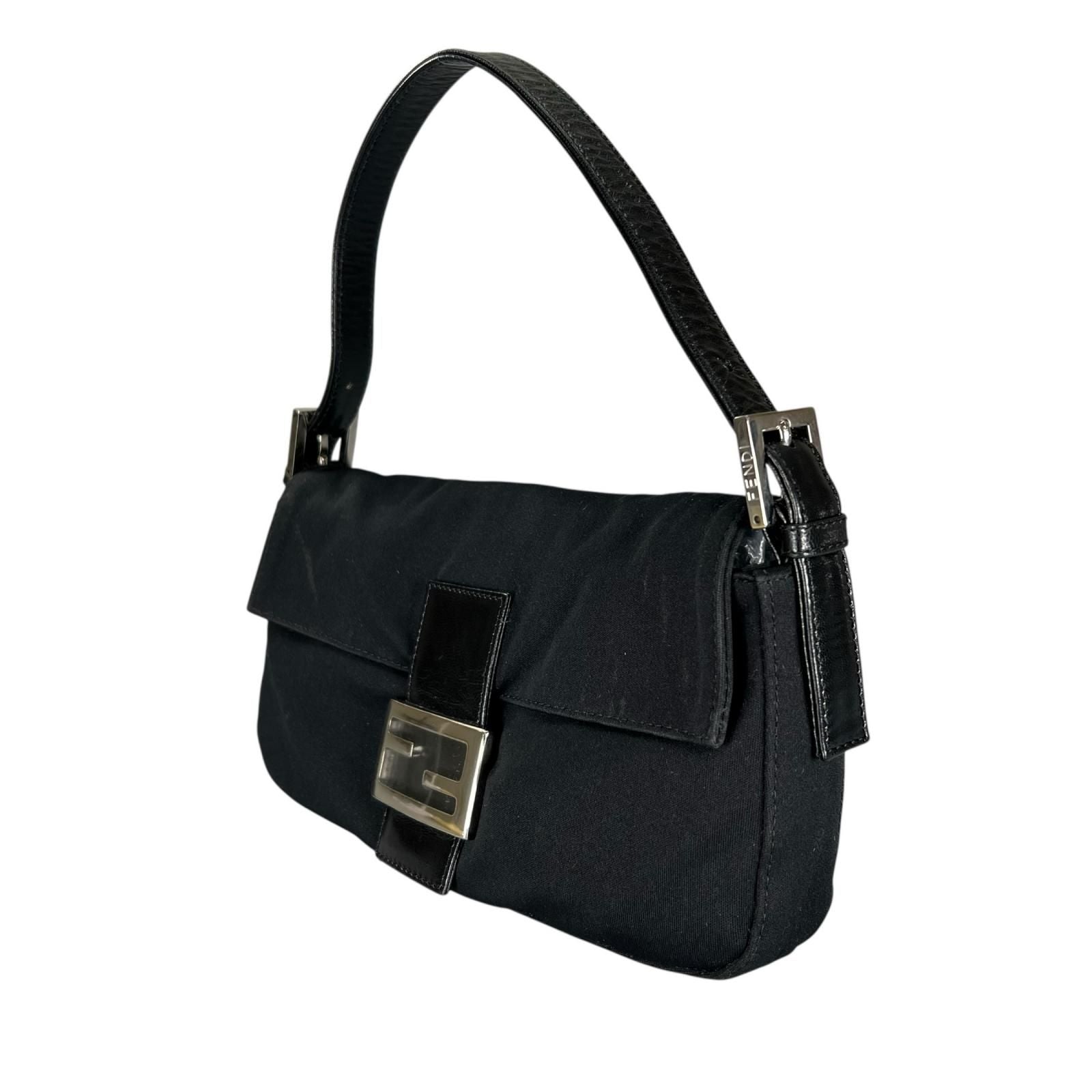 Fendi Mamma Baguette Handbag Jersey Black — view 2