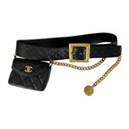 Chanel Quilted Waist Bag Lambskin Black