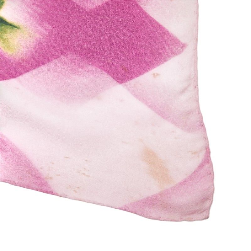 Dior Flower Floral Pattern Purple Multicolor Silk — view 3