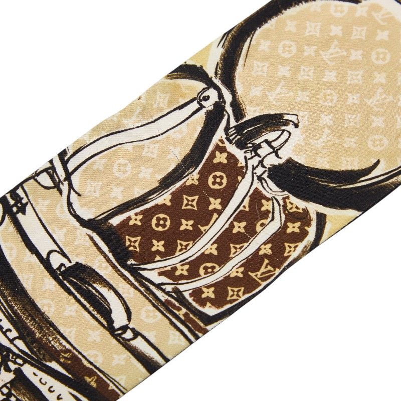 Louis Vuitton Monogram Bandeau Trunk Beige Multicolor Silk — view 2