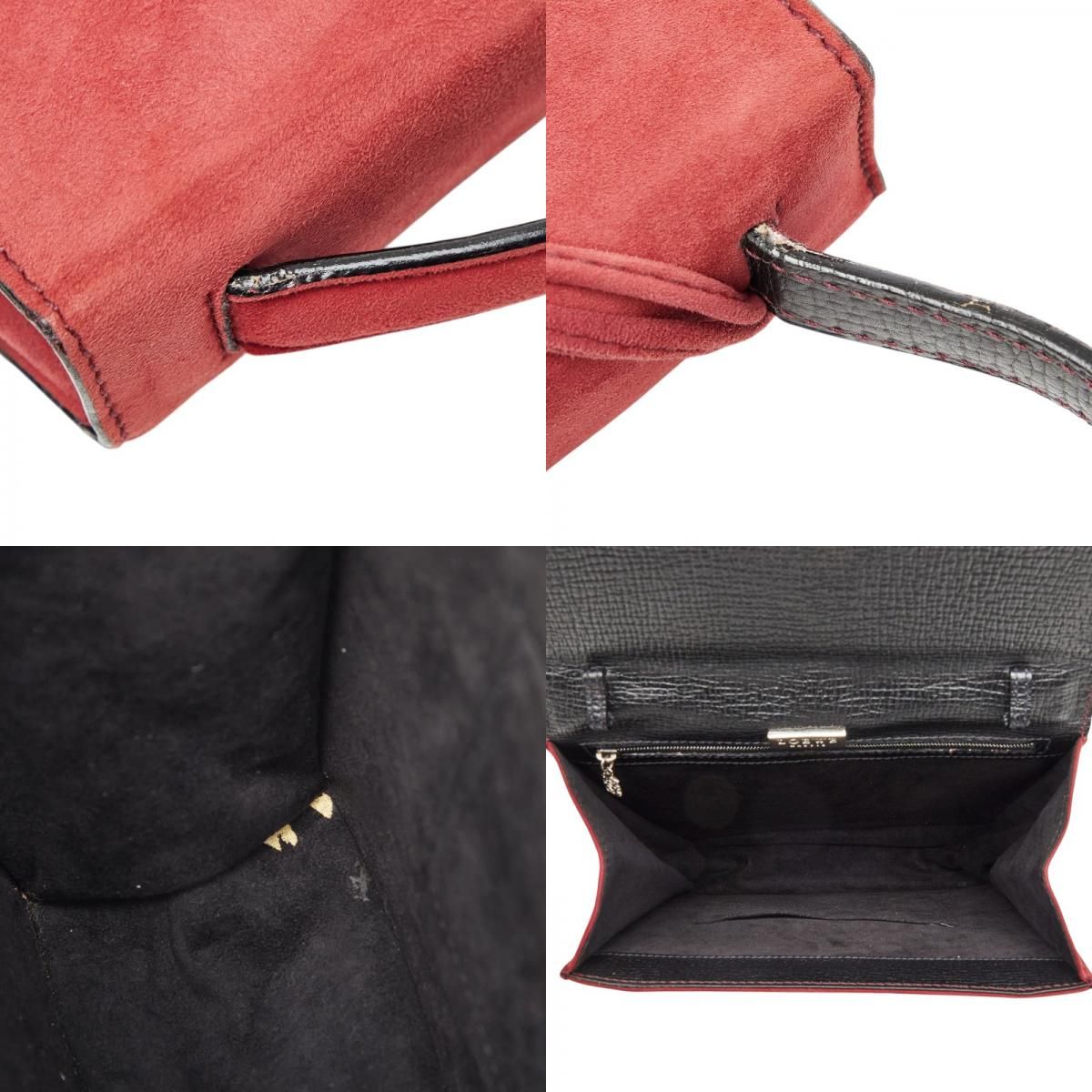 Loewe Barcelona 2-Way Shoulder Bag Red Suede — view 9