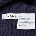 Loewe Logo Knit Cap Beanie Navy Blue Wool Hat — view 4