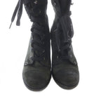 Prada Suede Boots Short High Heels 36.5 Khaki Green — view 4