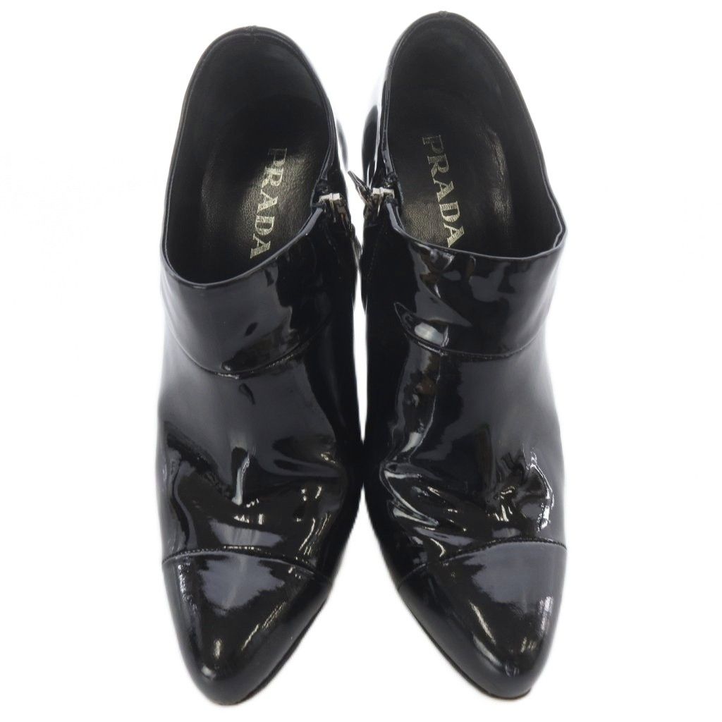 Prada Enamel Booties 35 Black Boot — view 3