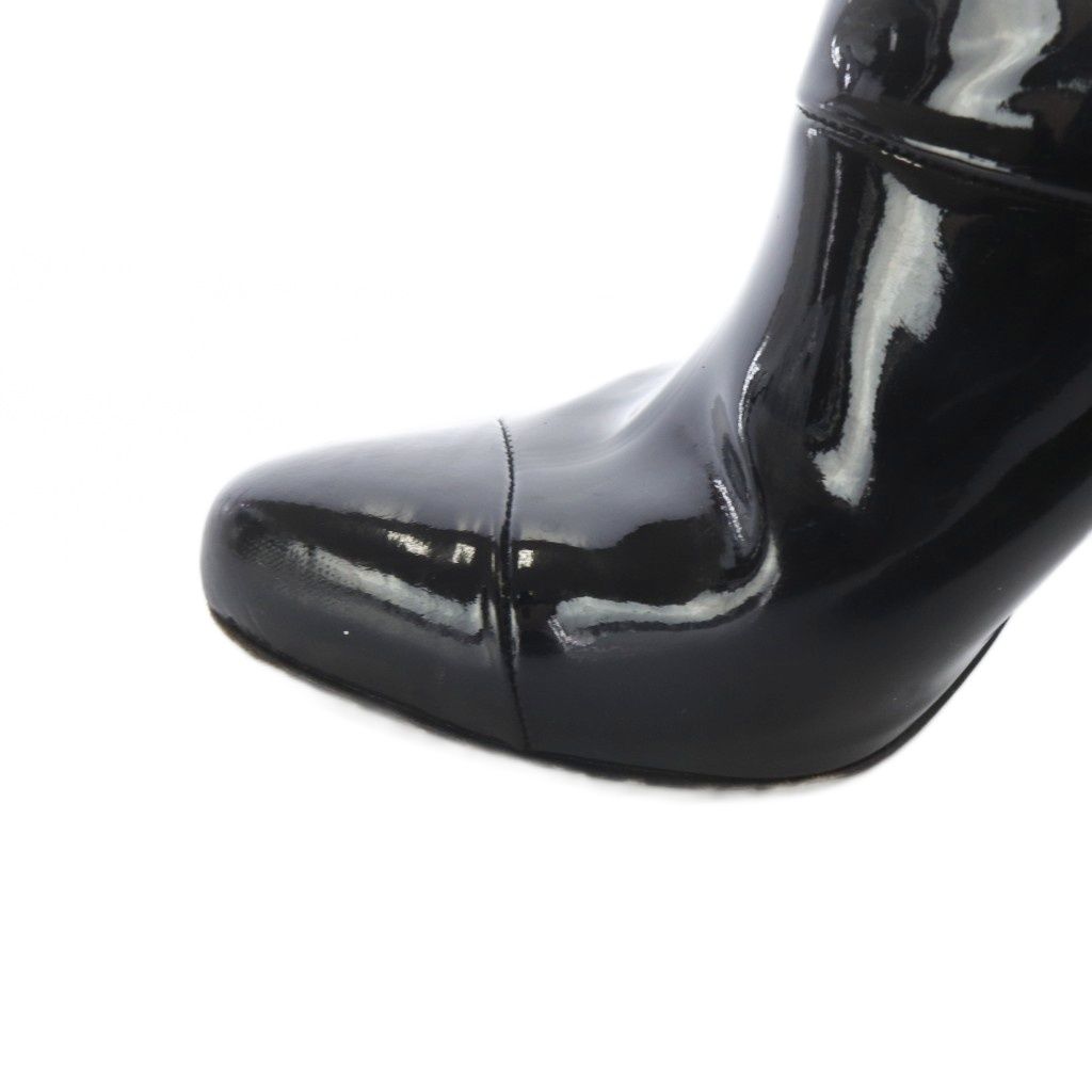 Prada Enamel Booties 35 Black Boot — view 8