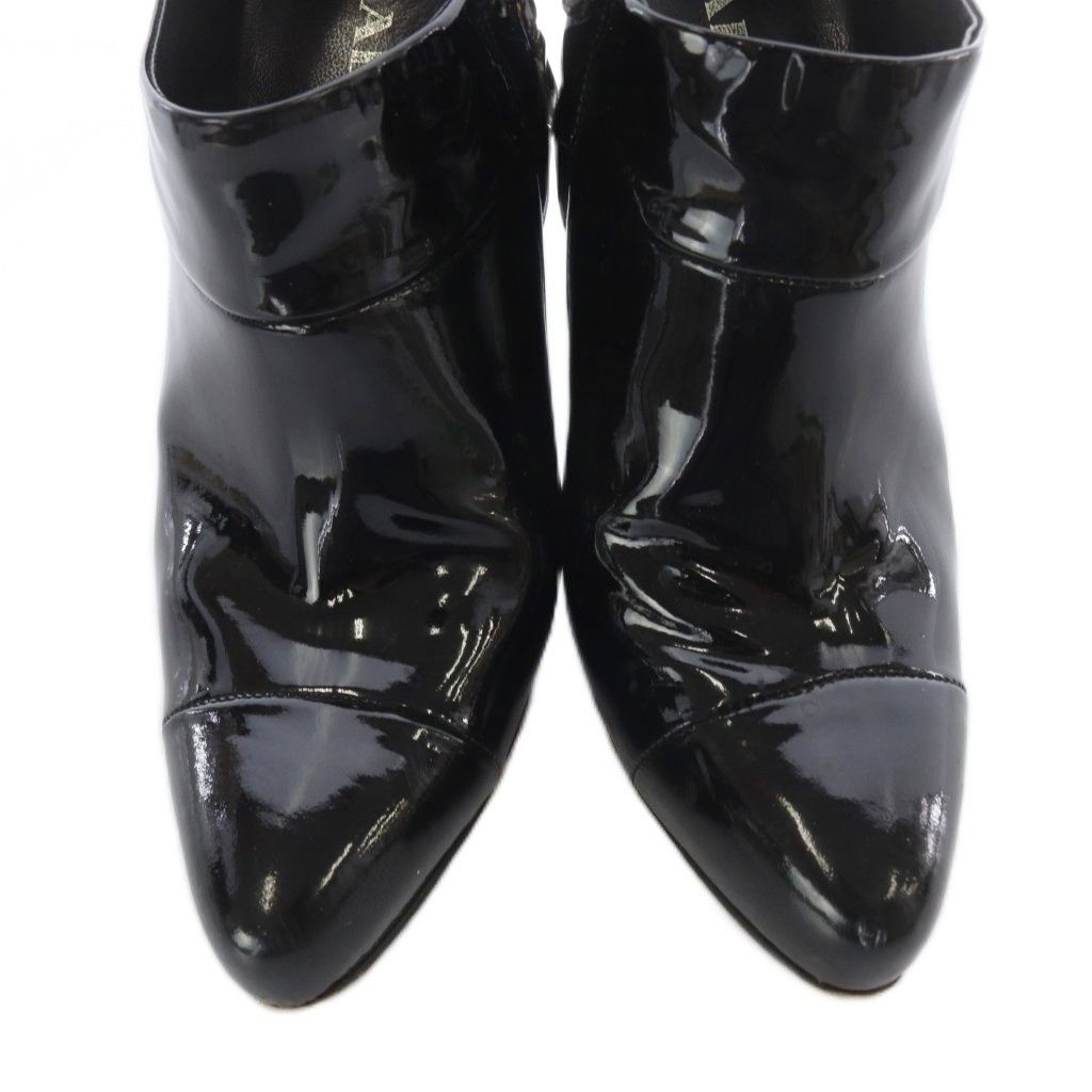 Prada Enamel Booties 35 Black Boot — view 4