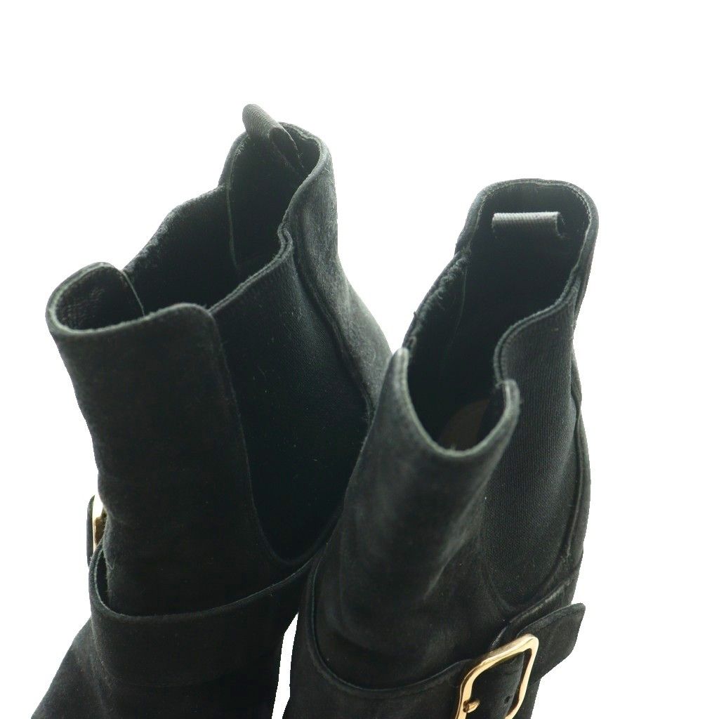 Prada Suede Ankle Boots Side Gore Short 35 Black SS — view 4