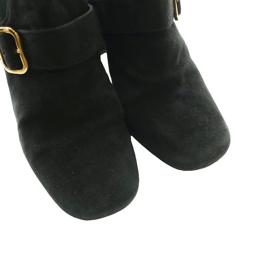 Prada Suede Ankle Boots Side Gore Short 35 Black SS — view 3