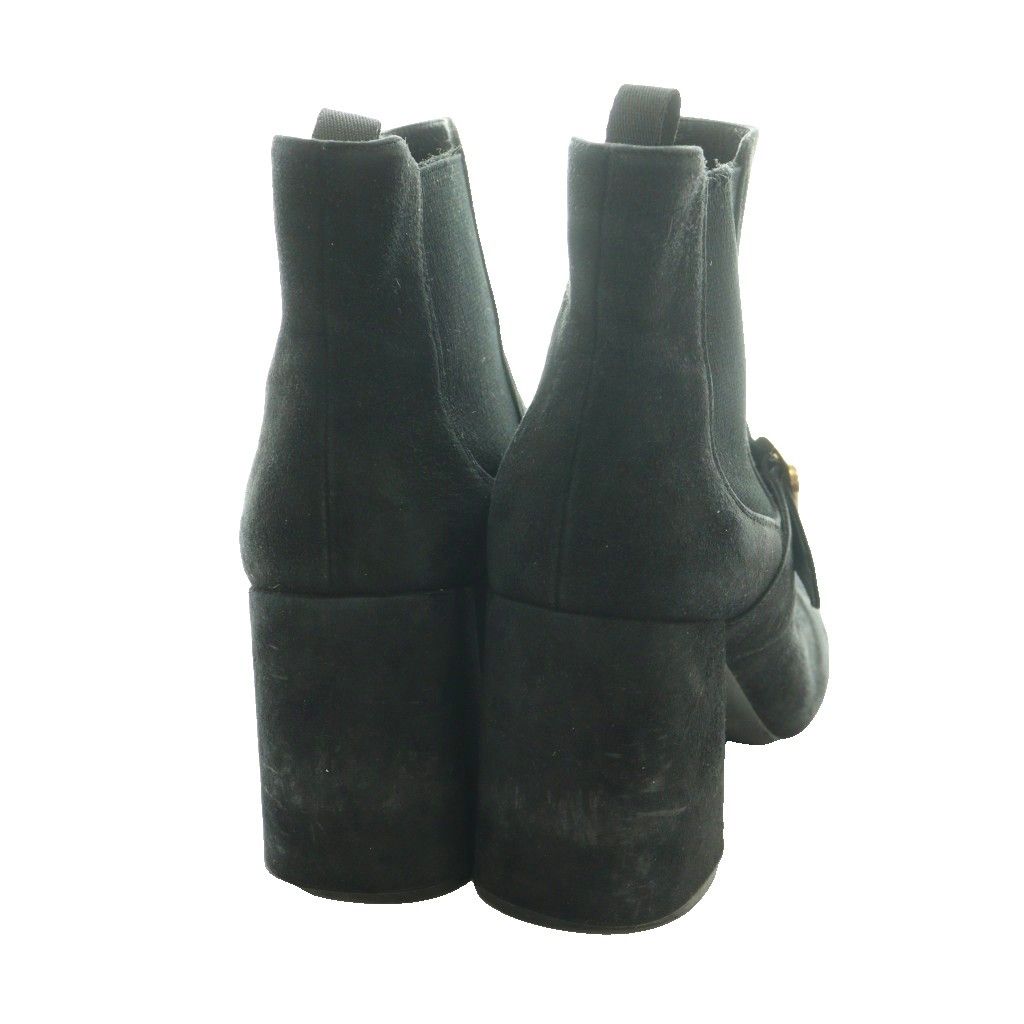 Prada Suede Ankle Boots Side Gore Short 35 Black SS — view 5
