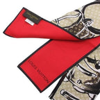 Louis Vuitton Bandeau Trunk Scarf Silk Beige Red — view 3