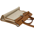 Hermes Herbag Zip PM 2-Way Shoulder Bag Toile Ash Natural Brown — view 6