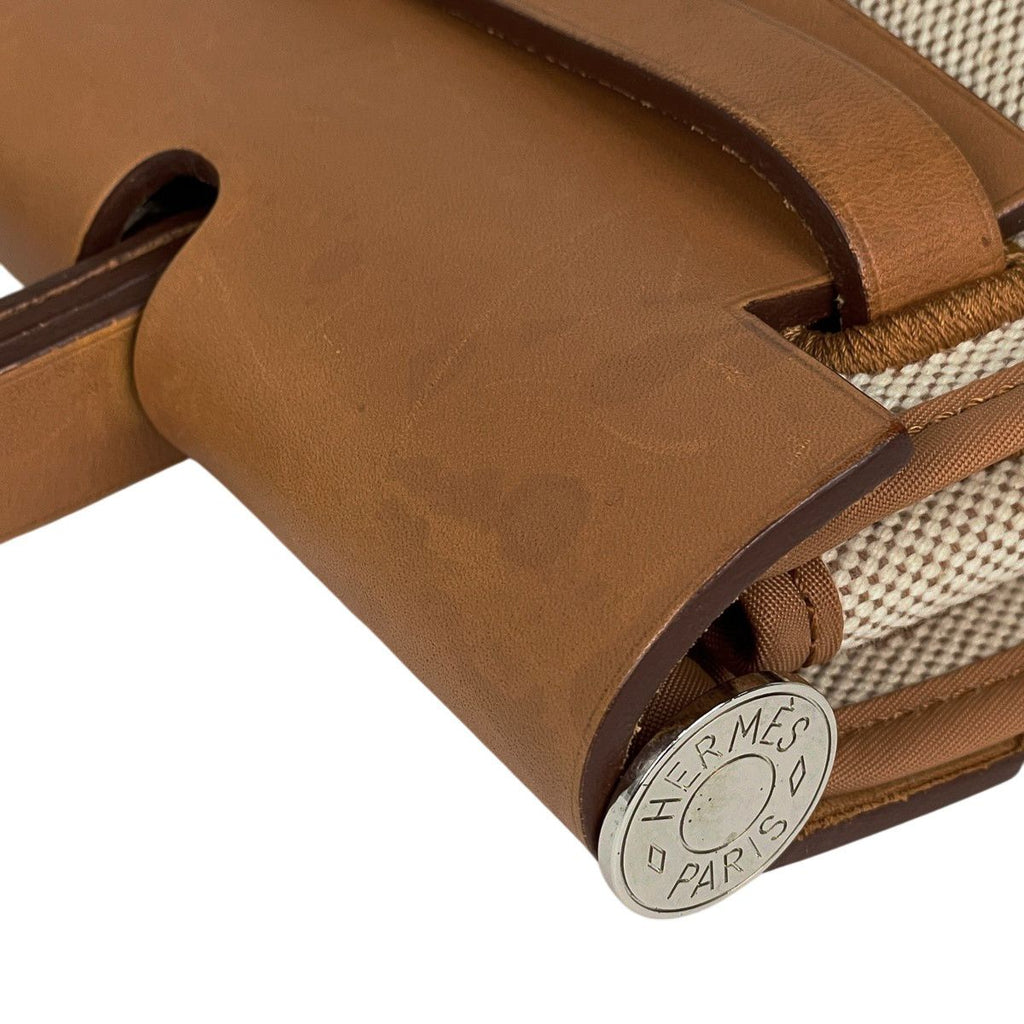 Hermes Herbag Zip PM 2-Way Shoulder Bag Toile Ash Natural Brown — view 9