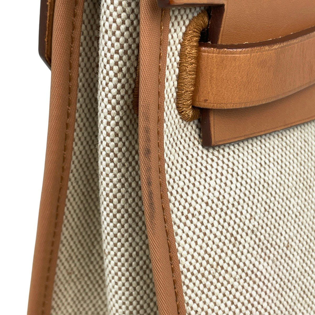 Hermes Herbag Zip PM 2-Way Shoulder Bag Toile Ash Natural Brown — view 8