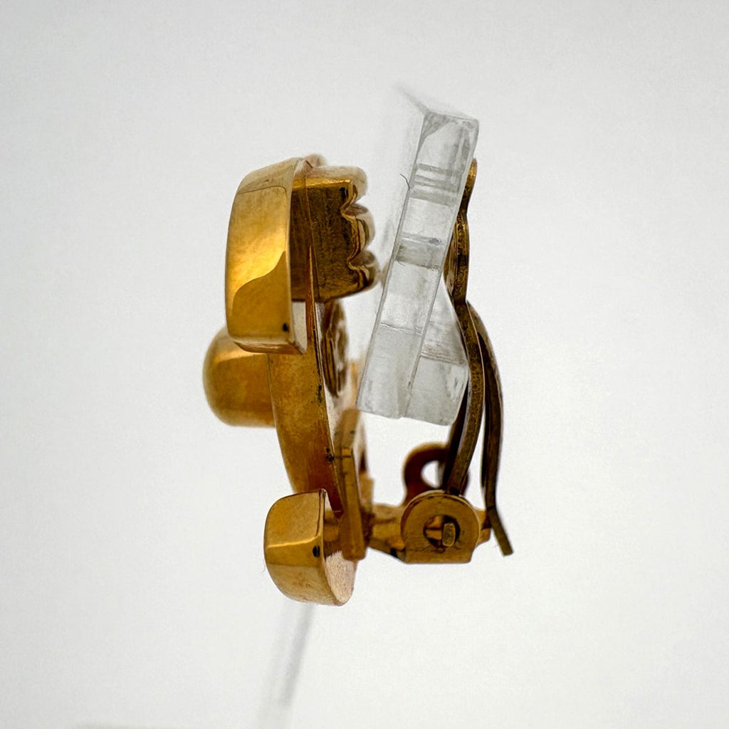 Chanel CC Logo Earrings Turnlock Gold Plated — view 2
