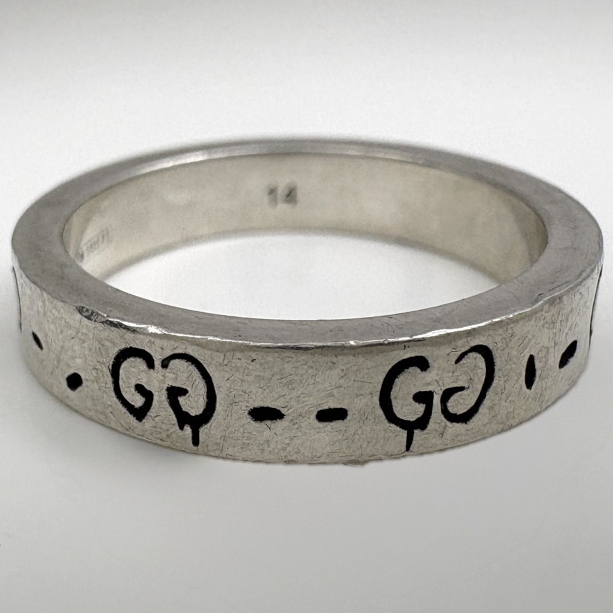 Gucci Ghost Ring GG Pattern Skull Silver — view 4