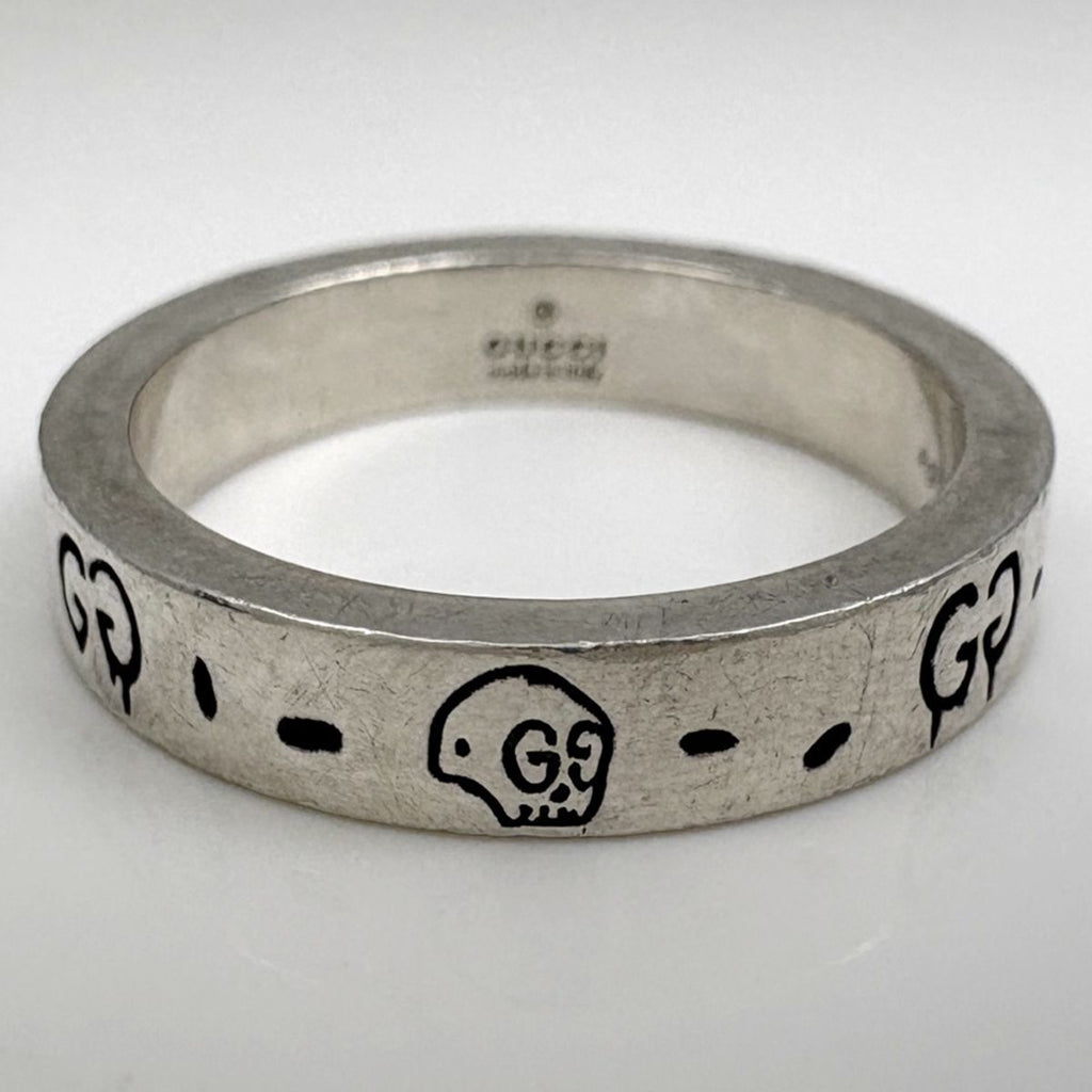 Gucci Ghost Ring GG Pattern Skull Silver — view 2