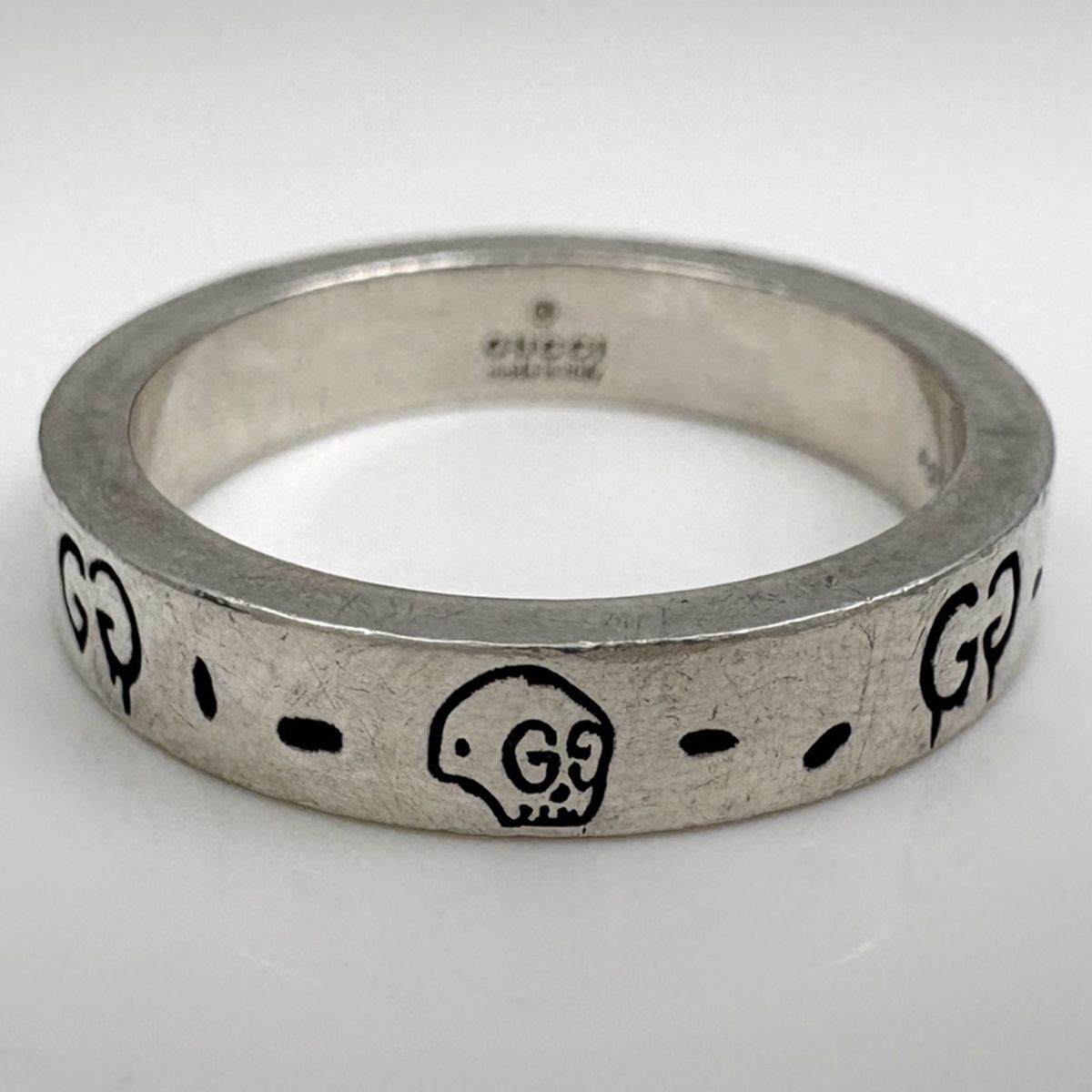 Gucci Ghost Ring GG Pattern Skull Silver — view 2