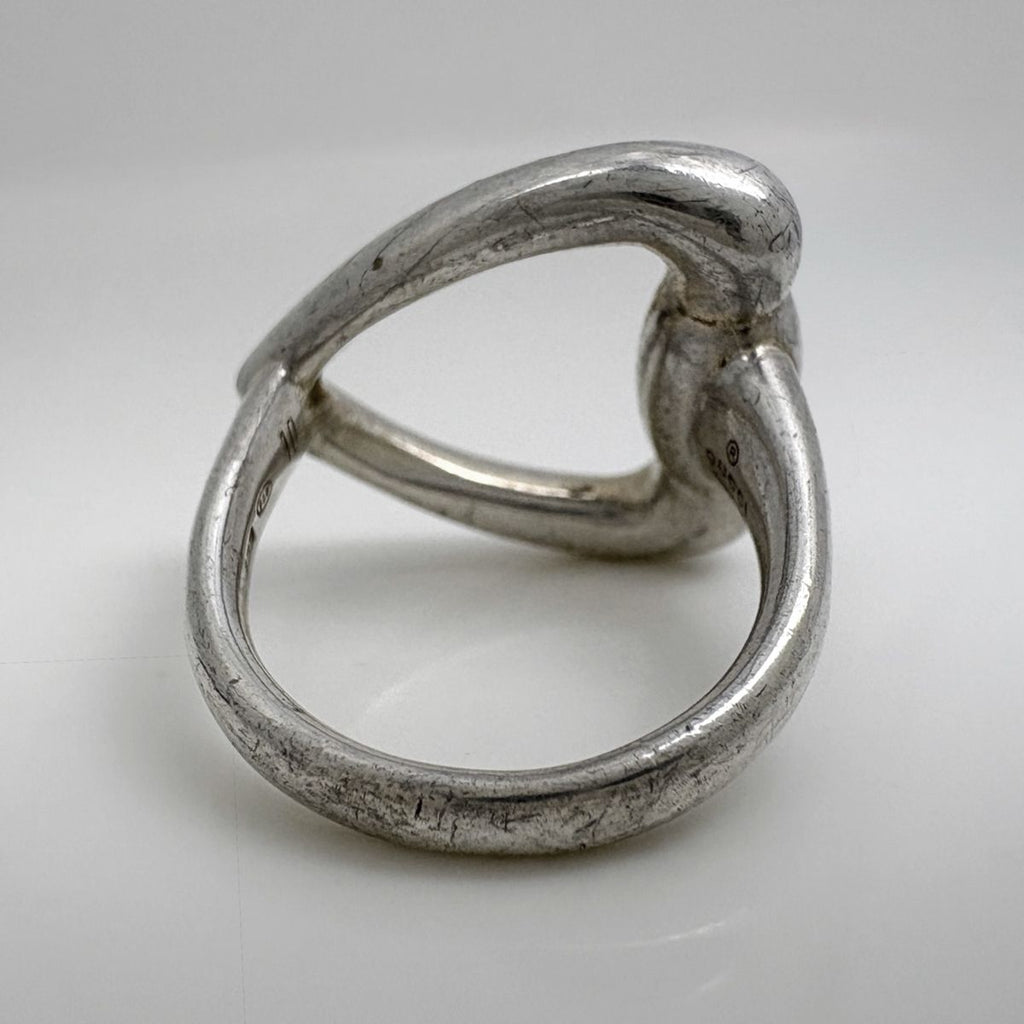 Gucci Logo Ring Vintage Horsebit Silver — view 4