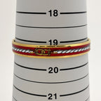 Hermes Enamel PM Bracelet Cloisonne Bangle Red Gold — view 5