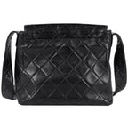 Chanel CC Logo Shoulder Bag Quilted Leather Black — view 3