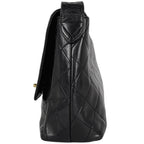 Chanel CC Logo Shoulder Bag Quilted Leather Black — view 2