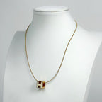 Hermes Cage Ash Cube Necklace Logo Gold Plated White — view 5