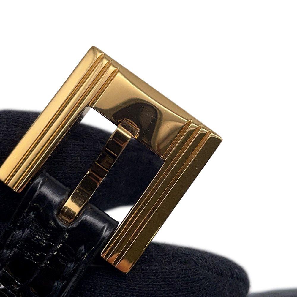 Hermes Belt Black Gold Porosus Matt 75 — view 7