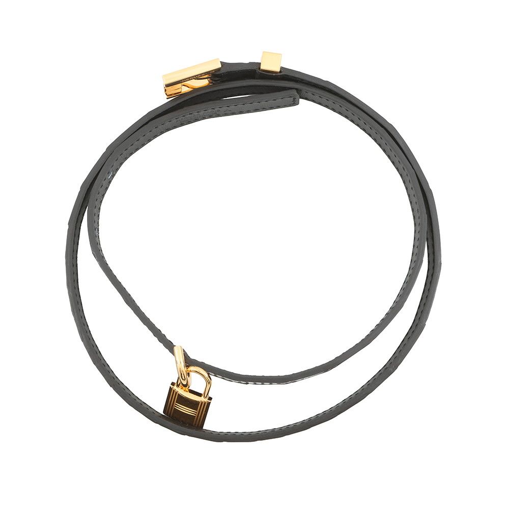 Hermes Belt Black Gold Porosus Matt 75 — view 3