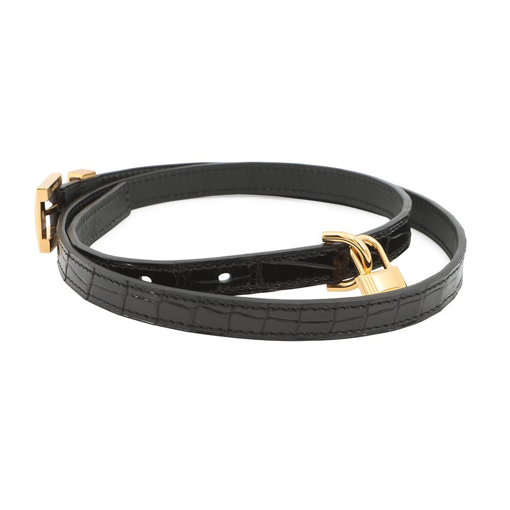 Hermes Belt Black Gold Porosus Matt 75 — view 2