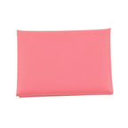 Hermes Coin Case Calvi Duo Rose Azalea Silver Epsom Wallet — view 3