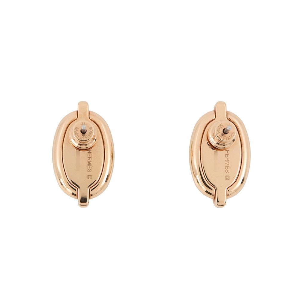Hermes Earrings Mini Maillon Cles Pink Gold — view 3