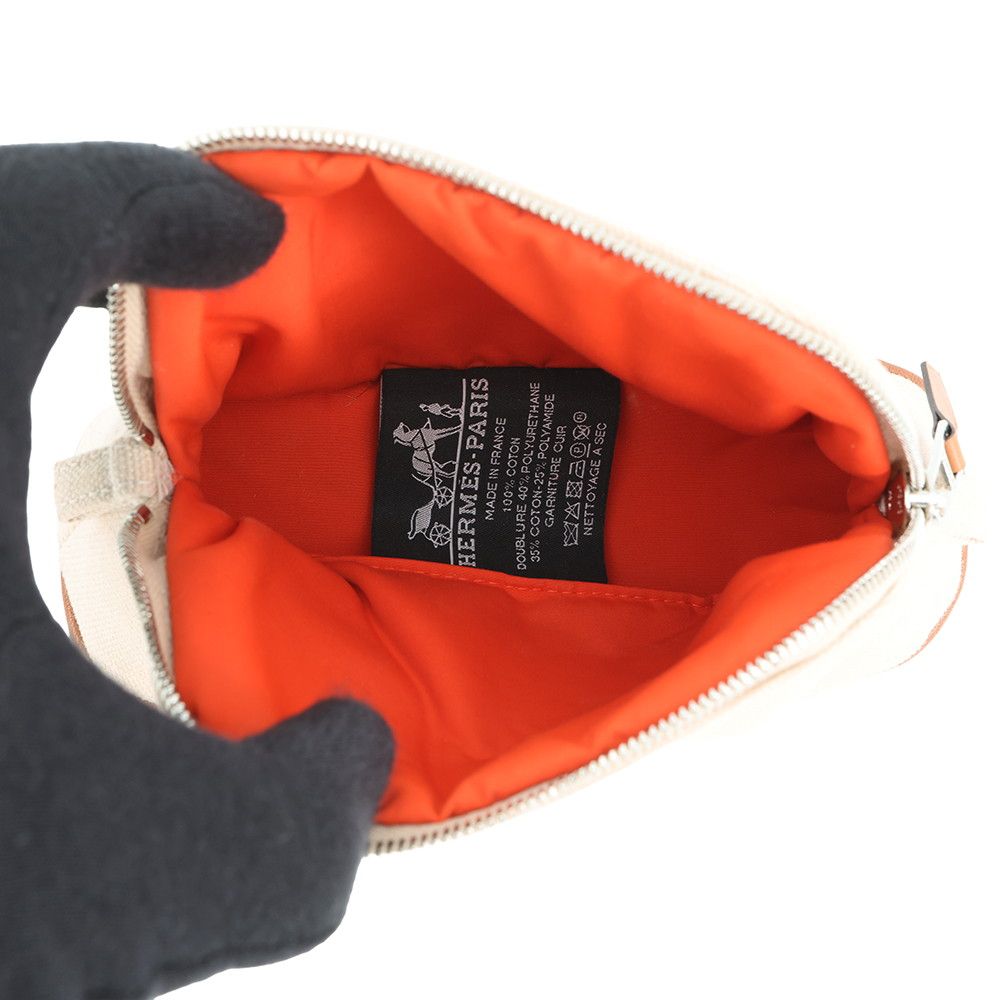 Hermes Pouch Bolide Mini Natural Silver Cotton Case — view 4