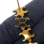 Celine Earrings Triomphe Studded Long Metal — view 9