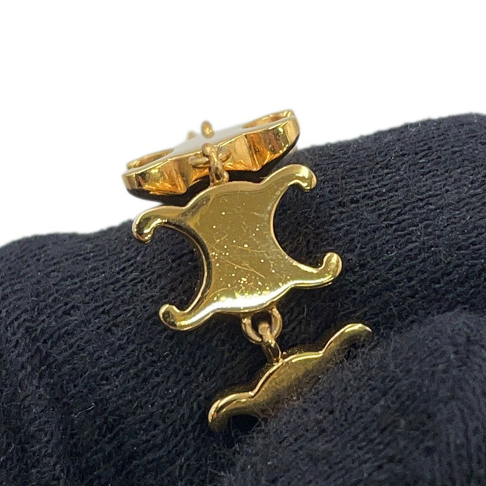Celine Earrings Triomphe Studded Long Metal — view 7
