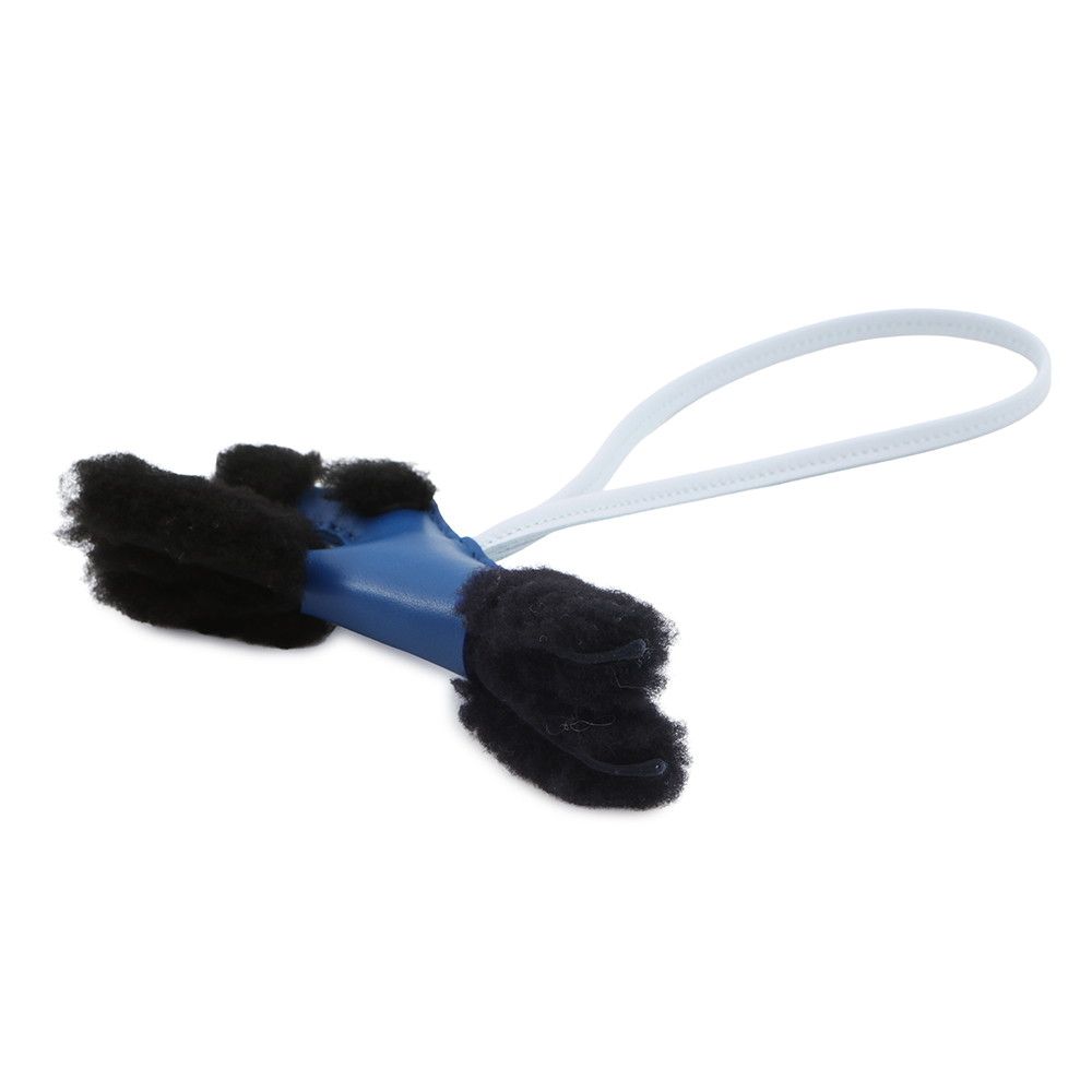 Hermes Bag Charm Buddy Bleu France Black Brum Lambskin Mouton — view 2