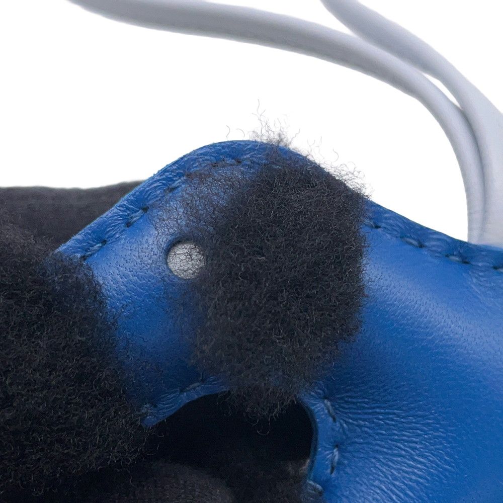 Hermes Bag Charm Buddy Bleu France Black Brum Lambskin Mouton — view 6