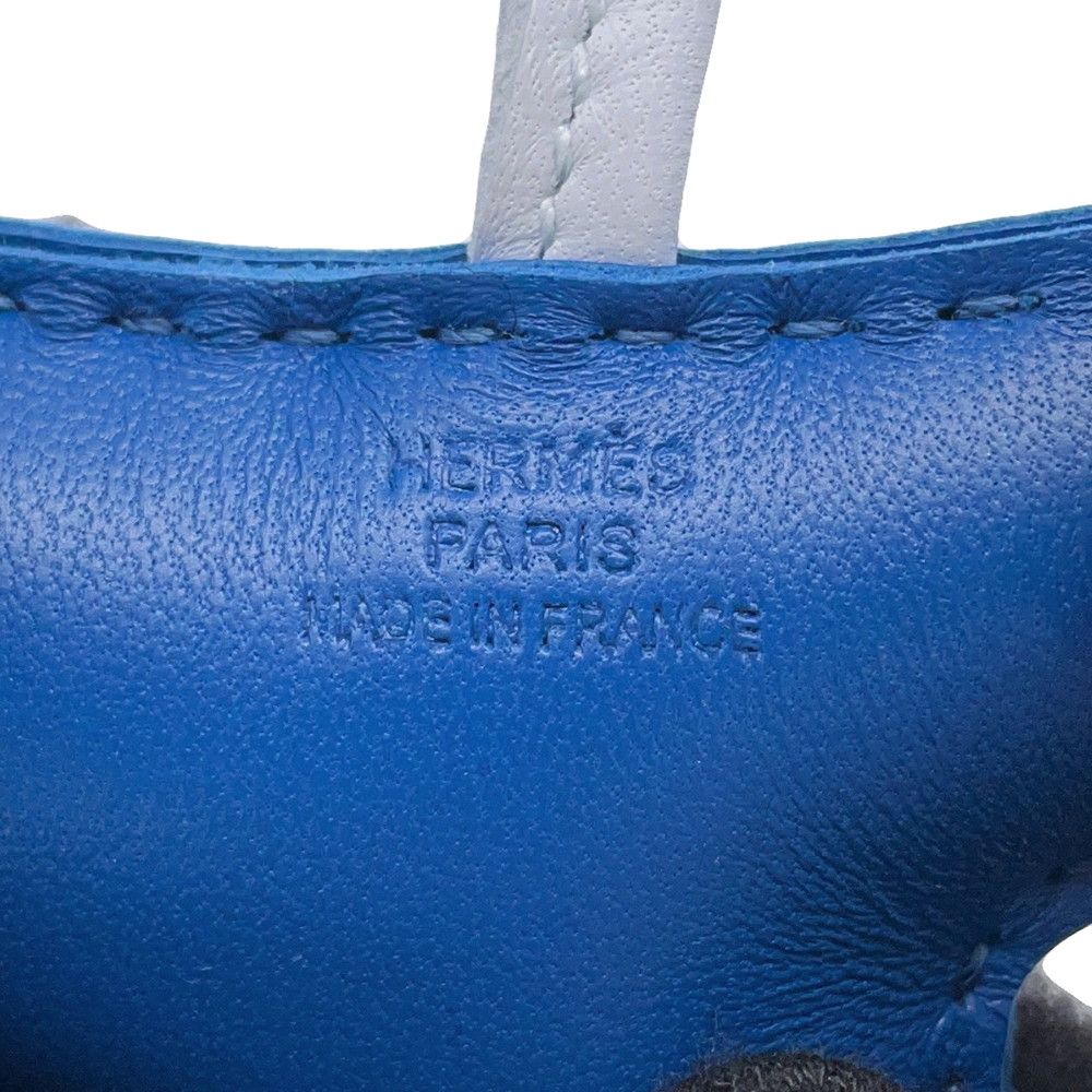 Hermes Bag Charm Buddy Bleu France Black Brum Lambskin Mouton — view 7