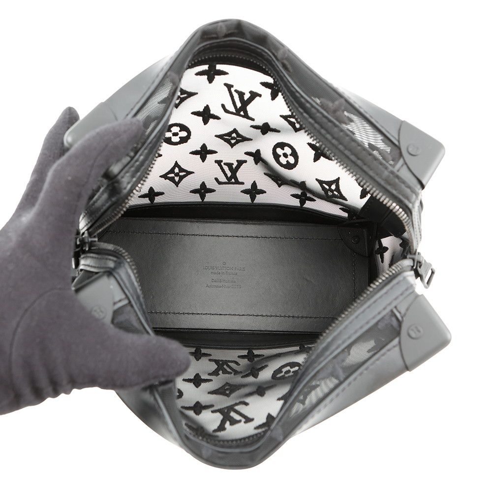 Louis Vuitton Shoulder Bag Monogram Mesh Leather Soft Trunk Embroidery Black — view 5