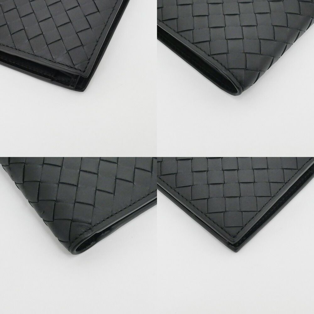 Bottega Veneta Intrecciato Bifold Wallet with Coin Pass Black Calf Leather — view 5